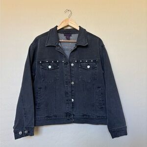 Vintage Denim & CO Women's Black Denim studded Jacket